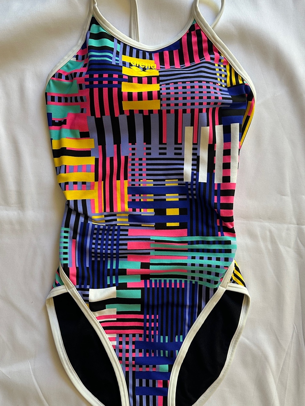 Arena Geometric Stripe One-Piece Swimsuit - Multicolor